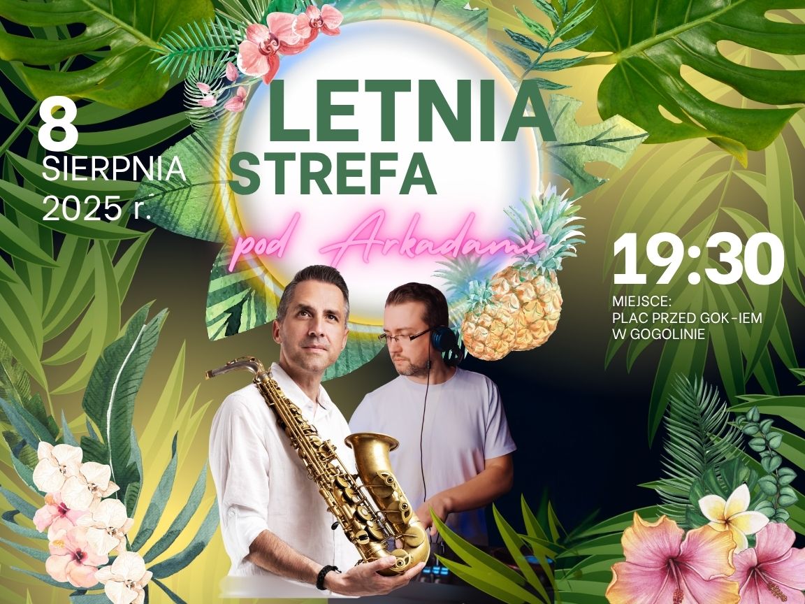 „Letnia Strefa pod Arkadami” z udziałem KNAPIK SAX i DJ Alex Inc – nowy termin wydarzenia