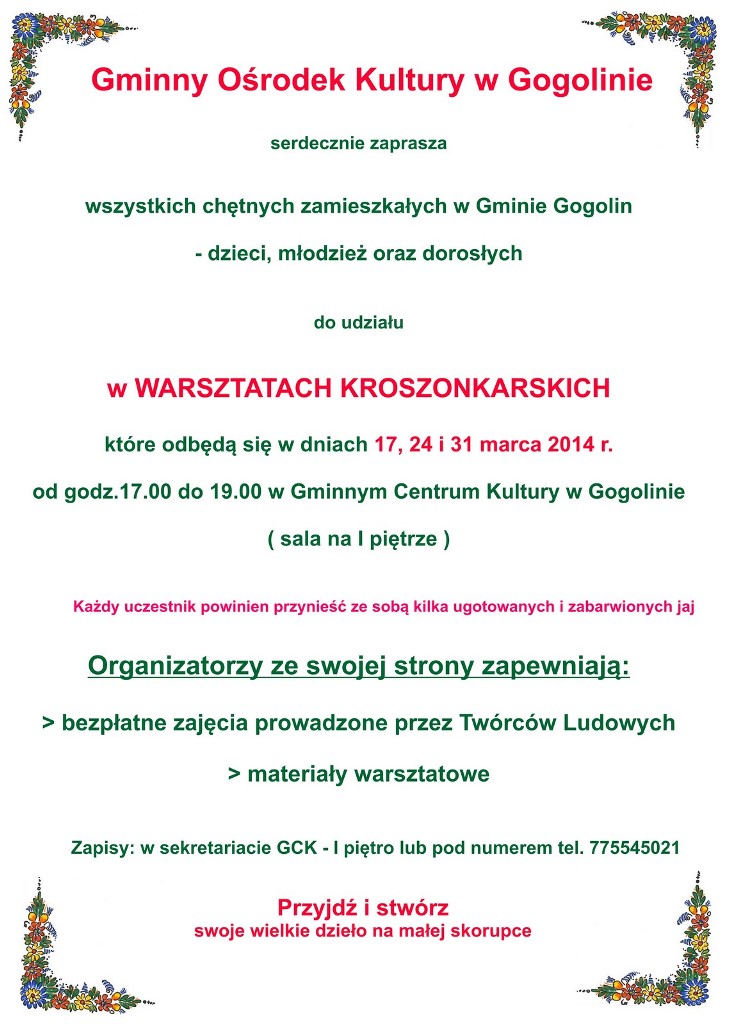 Warsztaty kroszonkarskie