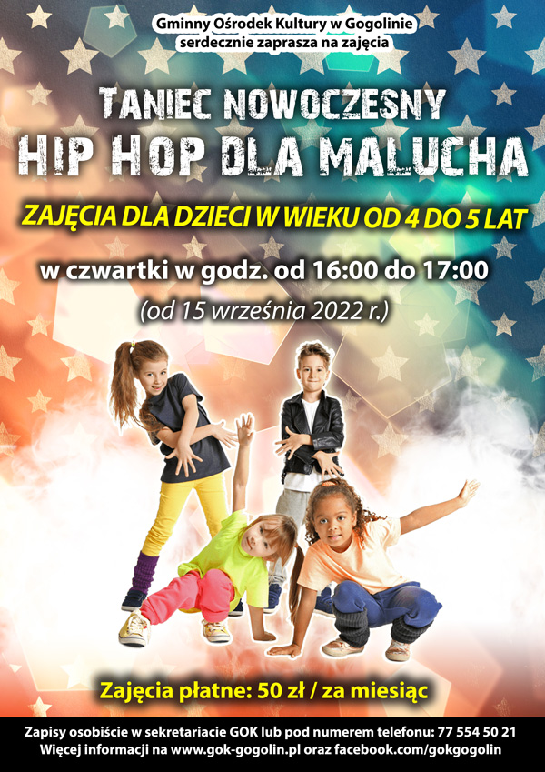 zajęcia tańca nowoczesnego - Hip Hop dla malucha