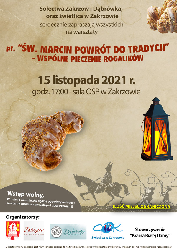 Zakrzów: warsztaty pt. “Św. Marcin powrót do tradycji” - wspólne pieczenie rogalików